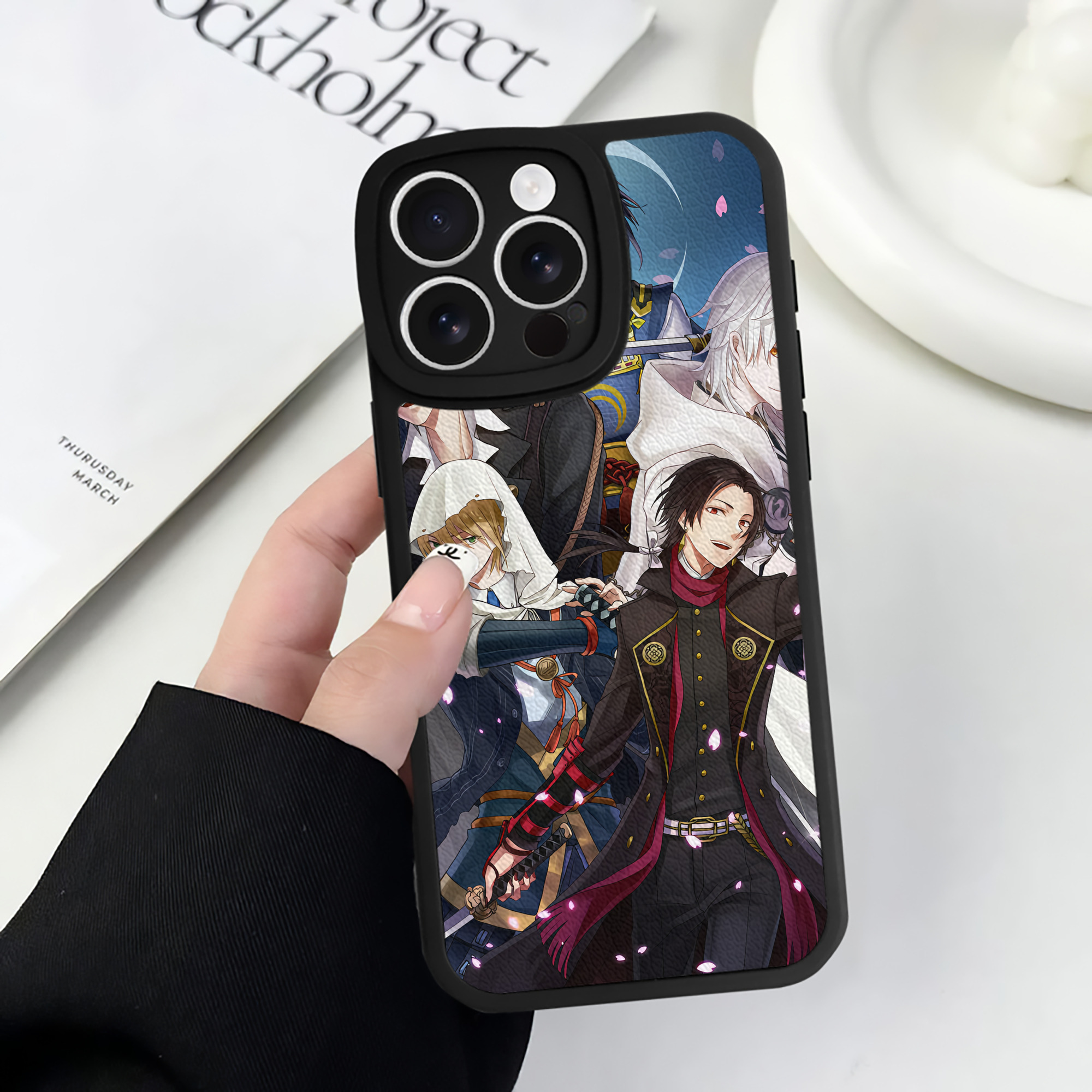 （画像用） 刀剣乱舞 Touken Ranbu 【iPhone 16シリーズ対応】シリコンスマホケース（レザー調） 材質：シリコン